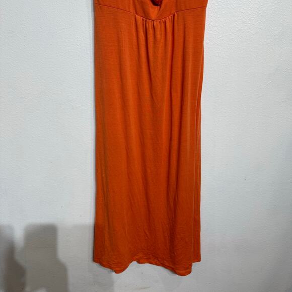 Blaxident Orange Maxi Halter Dress Sz L - Picture 3 of 10